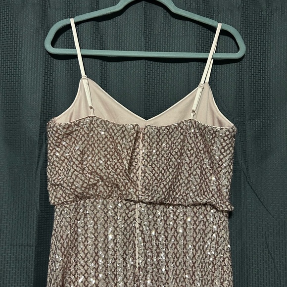 VINCE CAMUTO Sequined Blouson Sheath Dress Rose Pink Women’s Size 12 - Picture 12 of 15